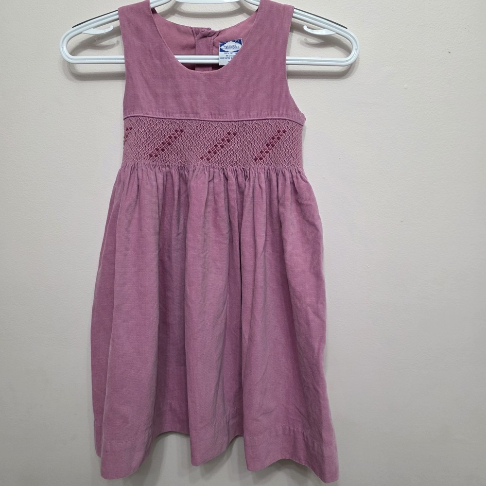 Y2K Girls Pink Corduroy Dress. Made By Carousel Boutiques B5-8